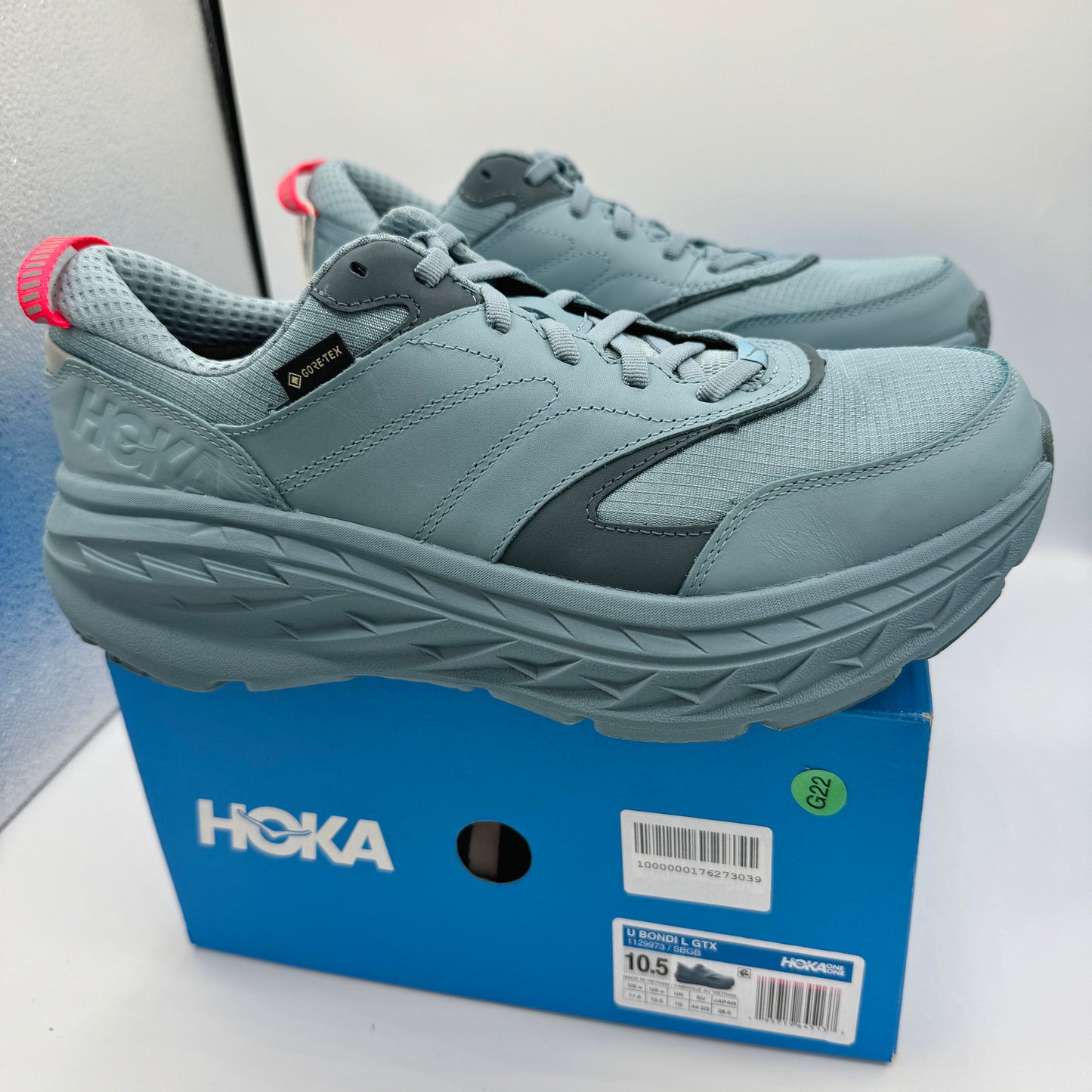 Hoka Bondi L Leather GTX GoreTex U Unisex , Stone Goblin Blue Cushioned Shoes