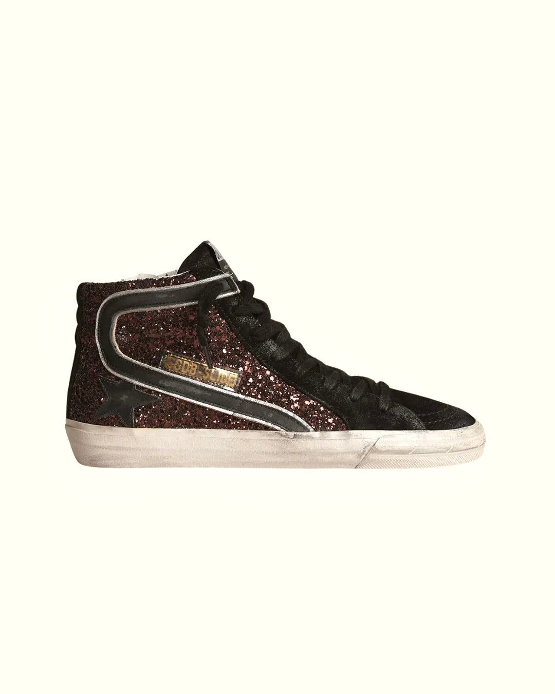 Golden Goose Sneakers Slide in Coffee / Black  Classic Star / Glitter Wave