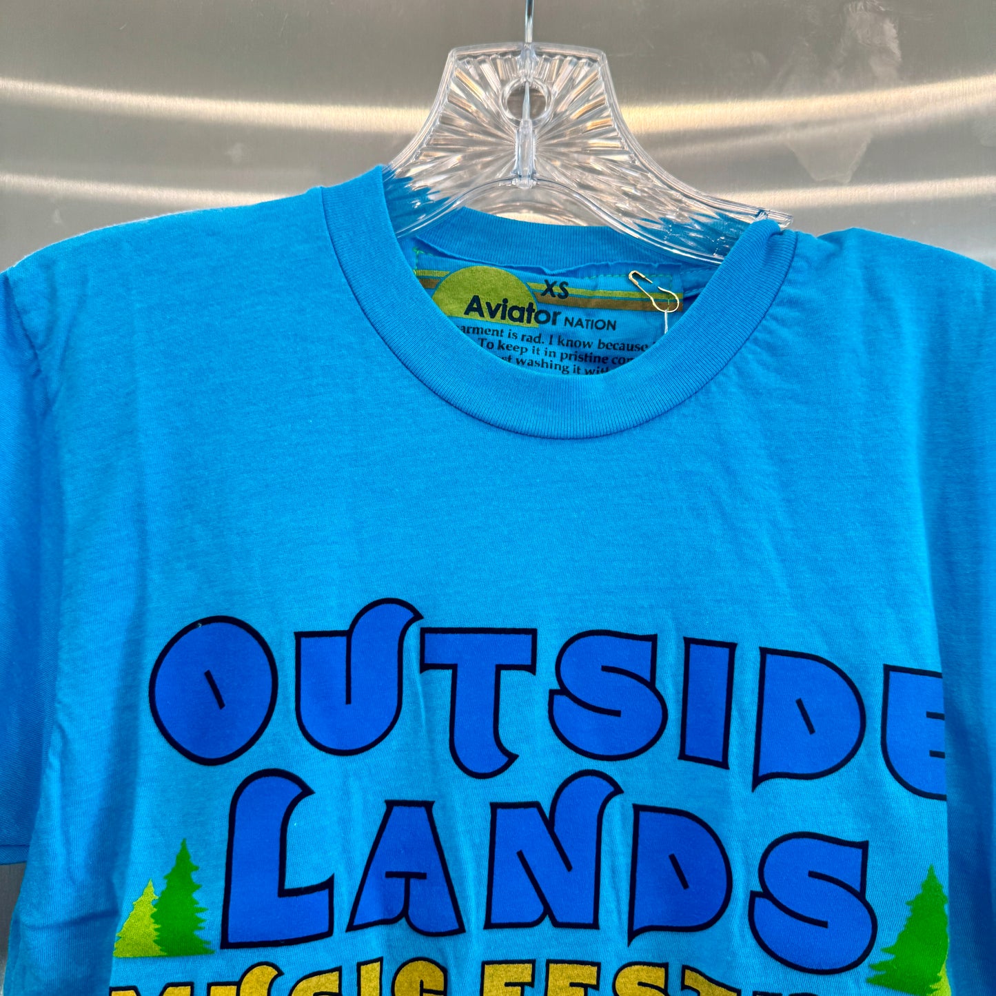 Aviator Nation Outside Lands Festival 2024 Neon Blue Women’s Boyfriend Tee