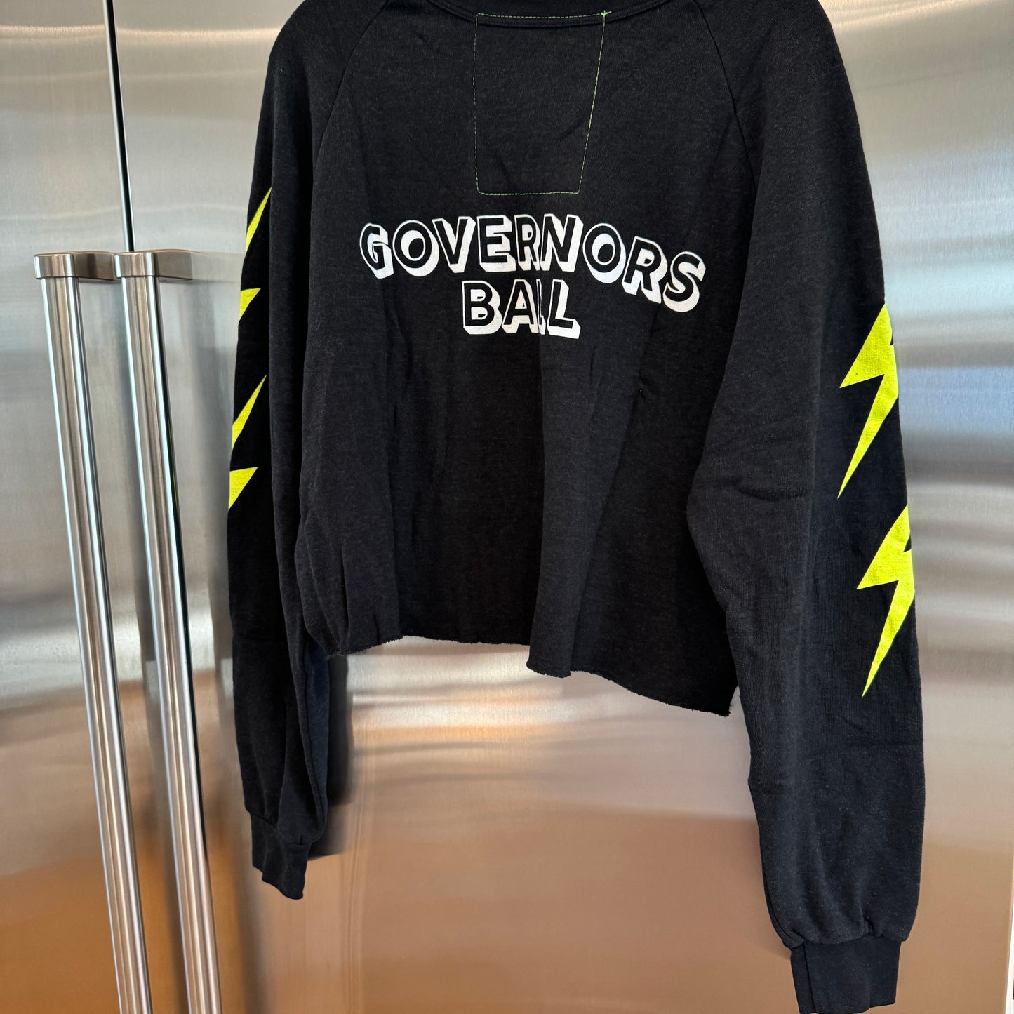 Aviator Nation Gov Ball 2024 Festival Cropped Crewneck in Black Women’s Bolt