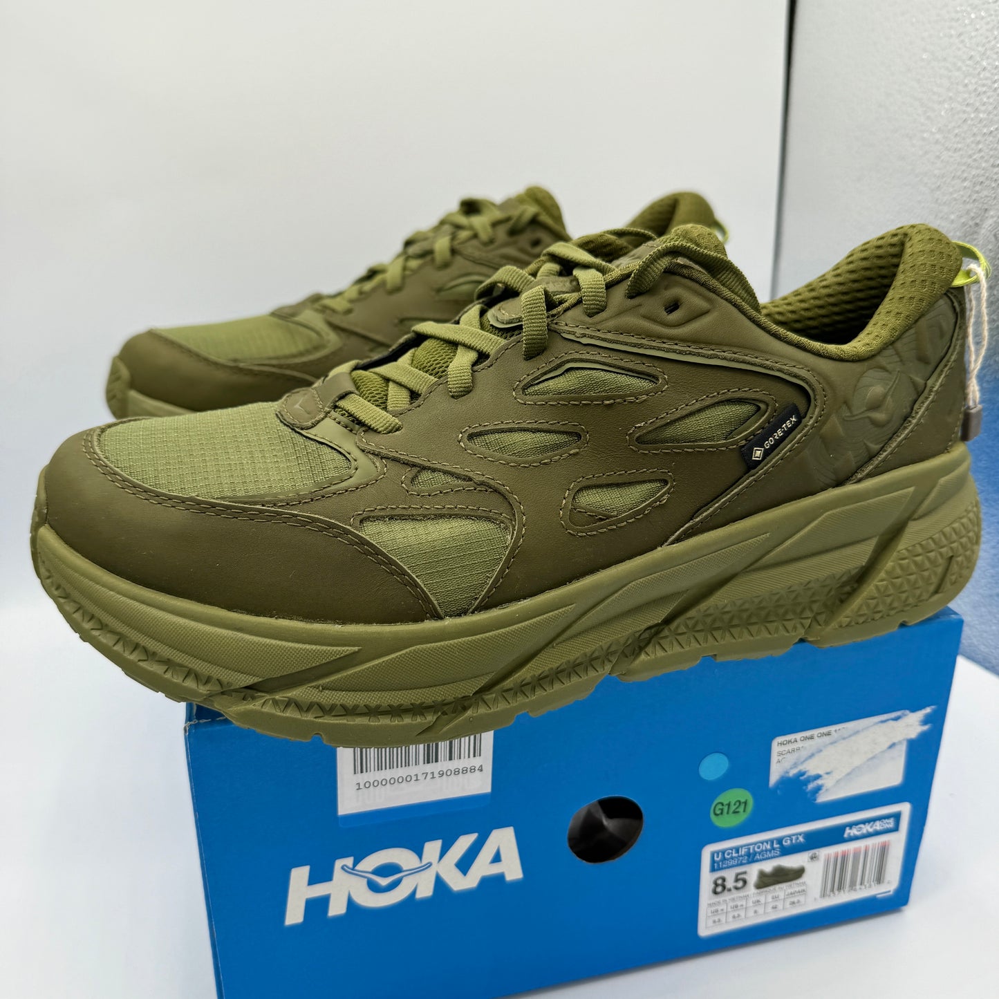 Hoka Clifton Leather Gore-Tex Waterproof Unisex Green Khaki Olive AGMS