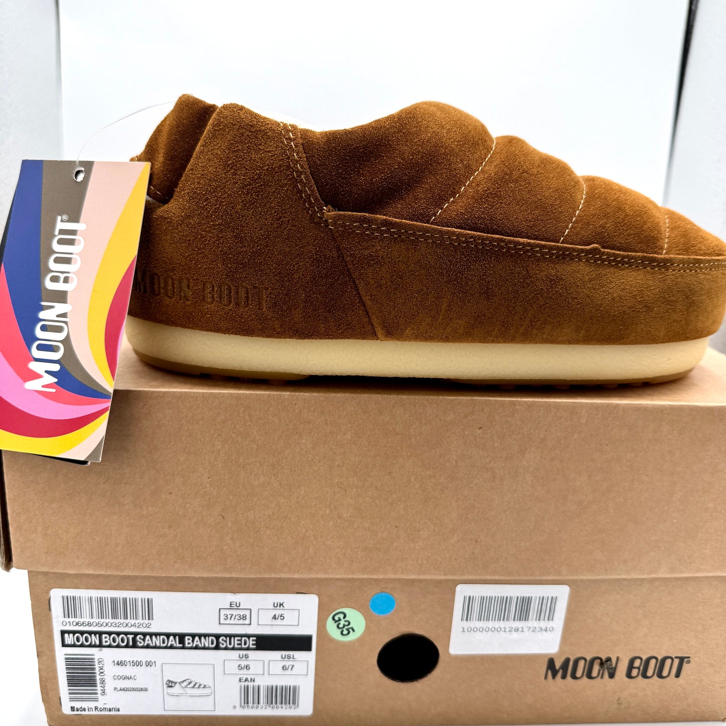Moon Boot Evolution Slipper in Tan Suede Mule
