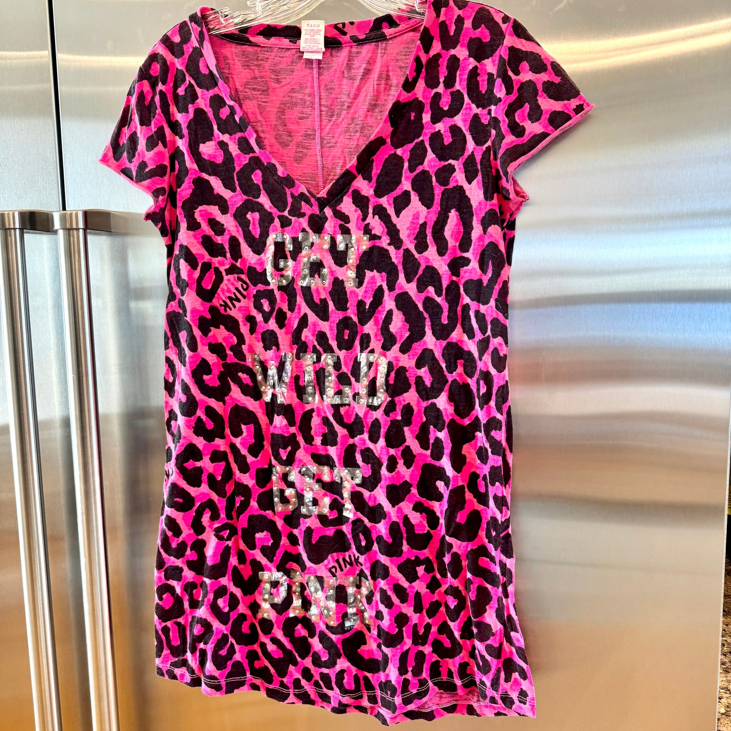 PINK Victoria Secret Sleep Shirt Dress Cheetah Leopard Y2K Pajama Pre-owned