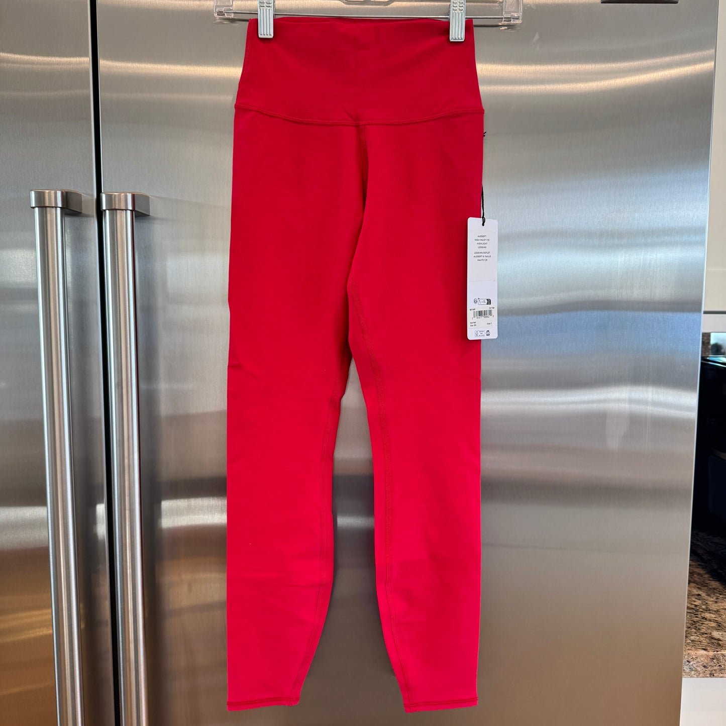 Alo Bold Red Alosoft Leggings High Waisted 7/8 Pants