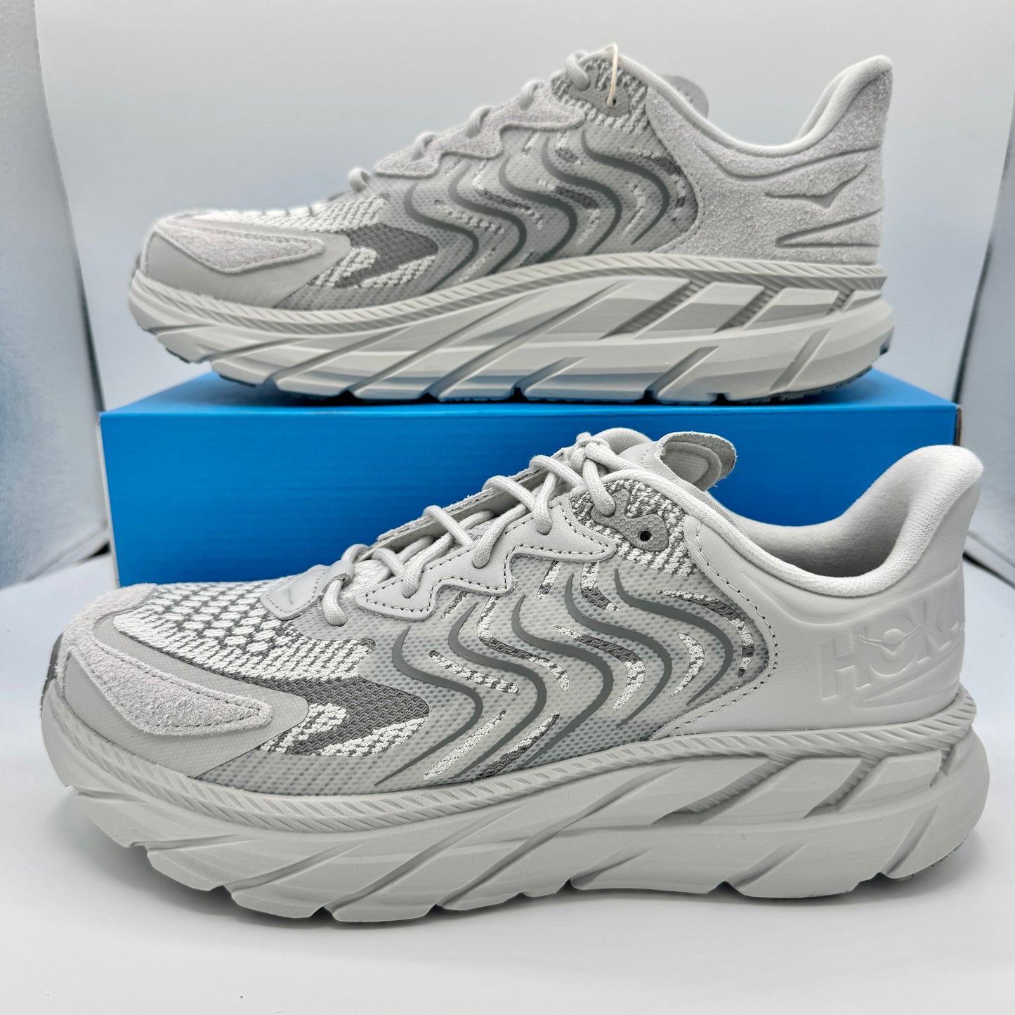 Hoka Clifton LS Grey Unisex in Stardust / Galactic Grey