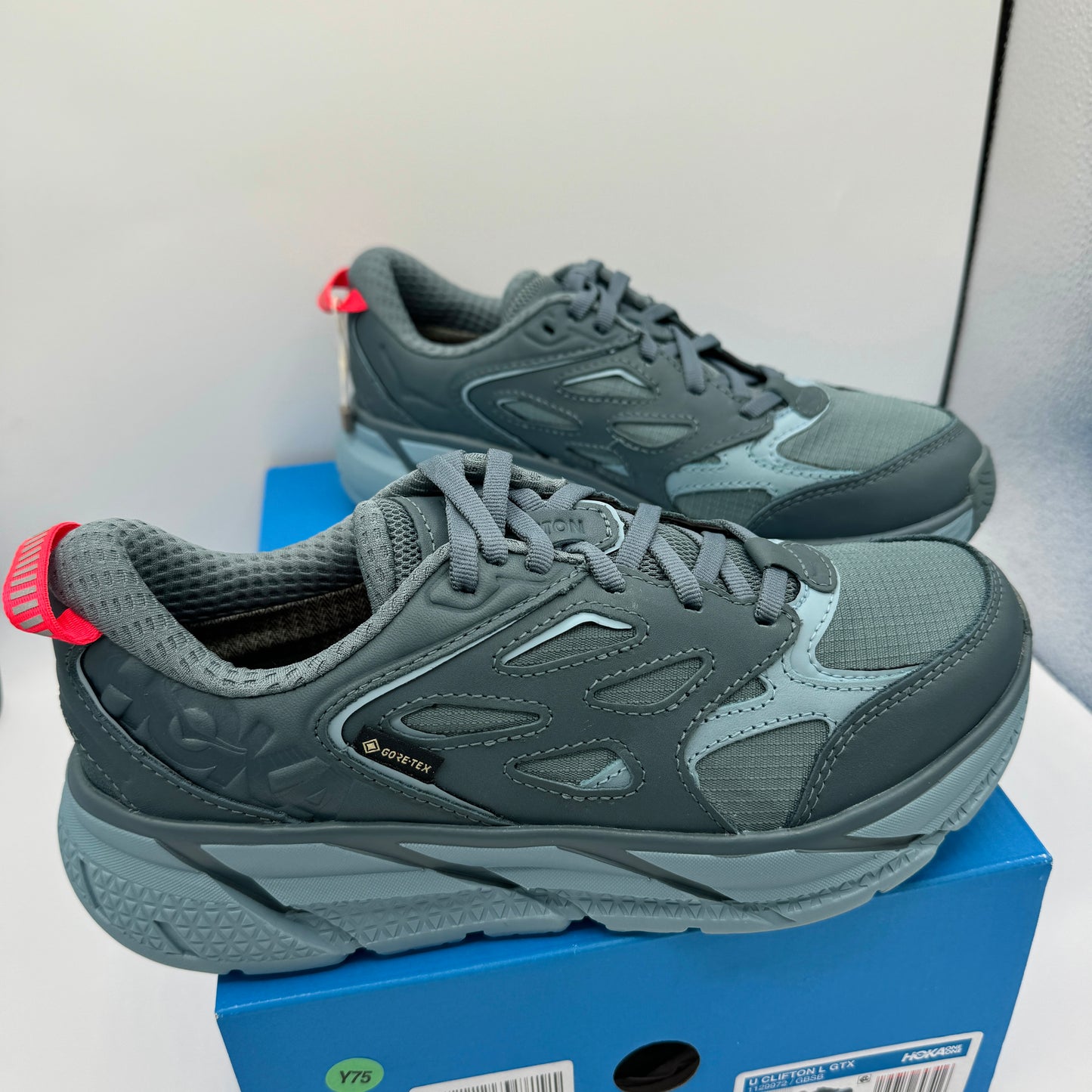 Hoka Clifton Leather Gore-Tex Waterproof Unisex Goblin Stone Blue GBSB