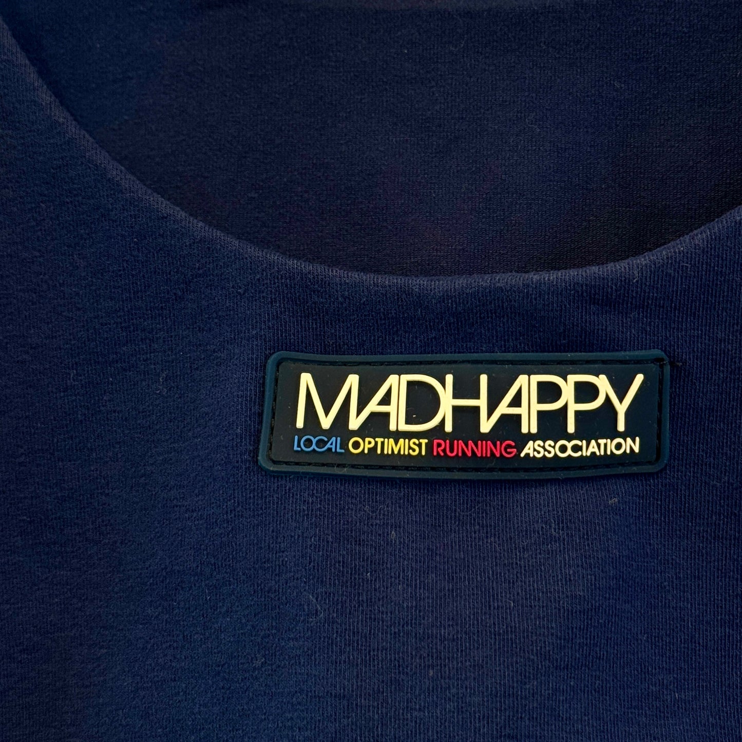 MadHappy Local Optimist Run Club Top Biker Athletic Tank in Starry Blue Navy