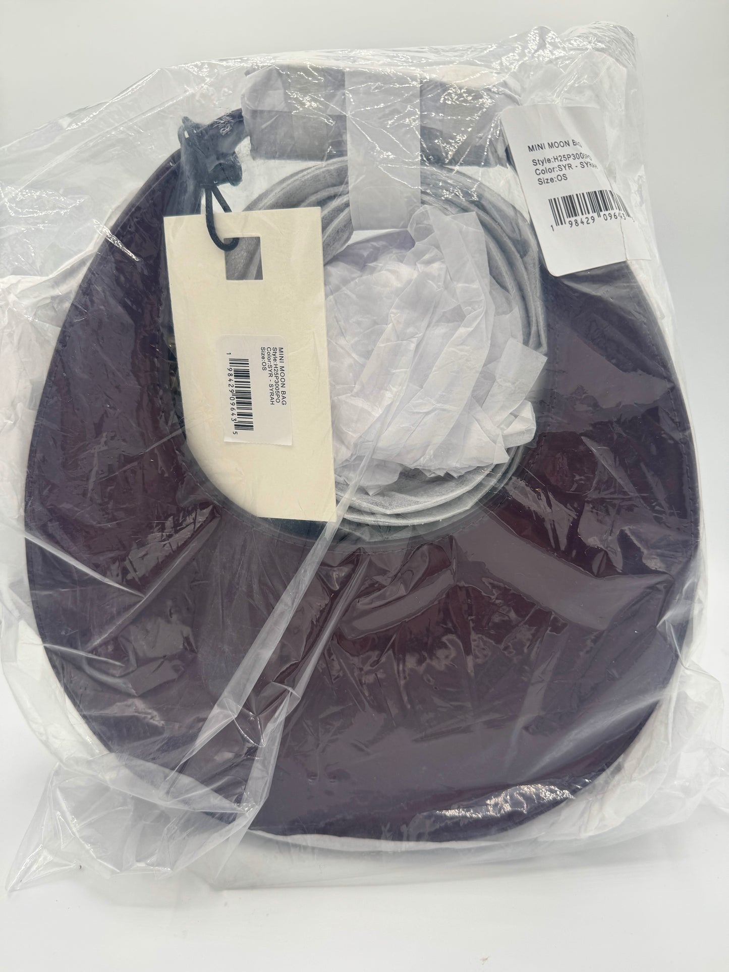Staud Mini Moon Purse in Syrah Burgundy Leather, Crossbody Bag