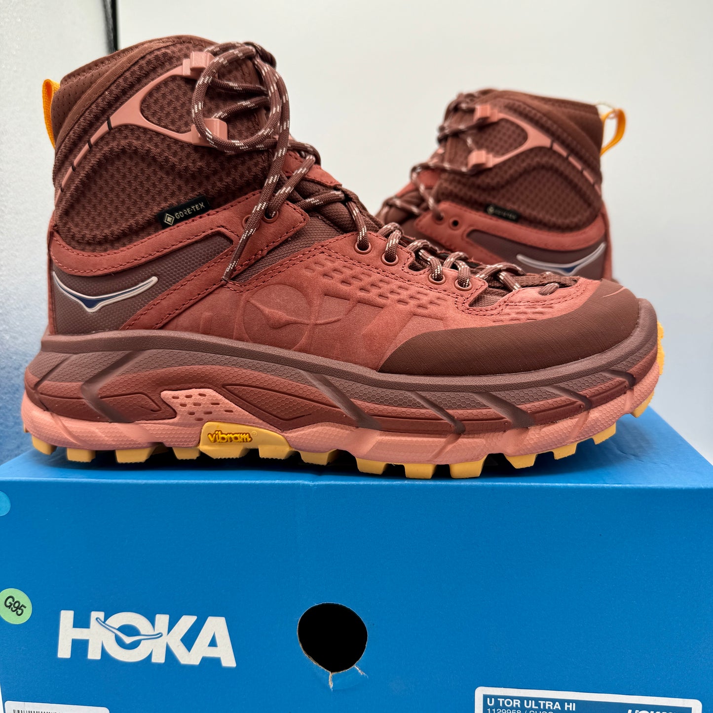 Hoka Tor Ultra Hi Hiker in Red Spice / Hot Sauce Hiking Boots Unisex