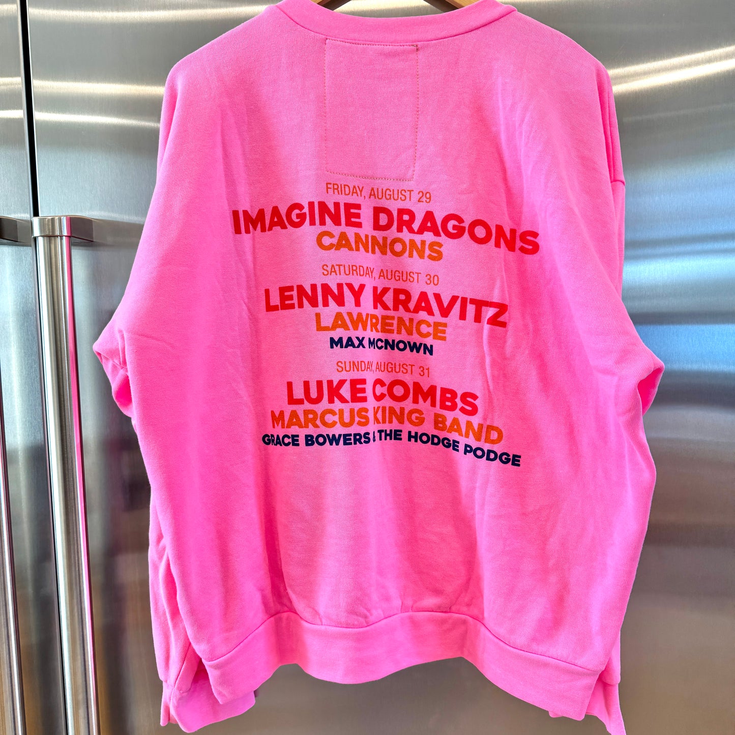 Aviator Nation Aspen Snowmass Jazz Music Festival Crewneck Sweatshirt - Neon Pink