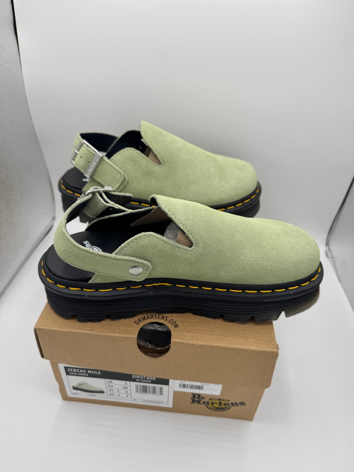 Dr Martens Zebzag Mule Unisex , Sage Green