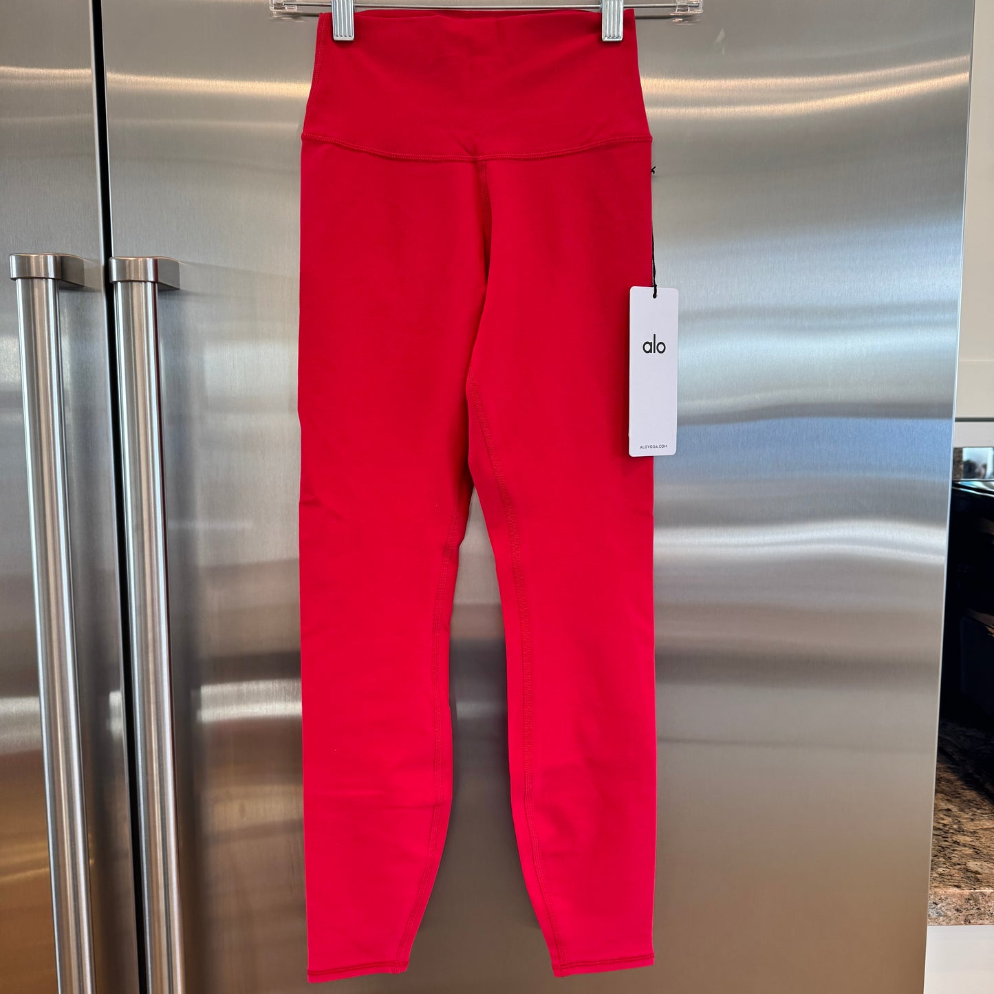 Alo Bold Red Alosoft Leggings High Waisted 7/8 Pants