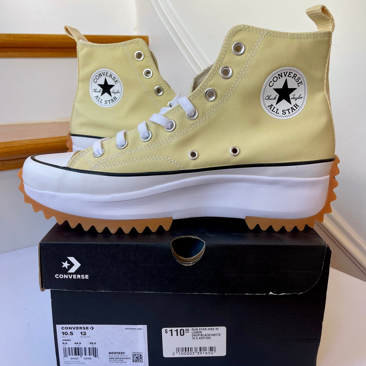 Converse Run Star Hike Platform in lemon drop , high top Chuck Taylor sneaker