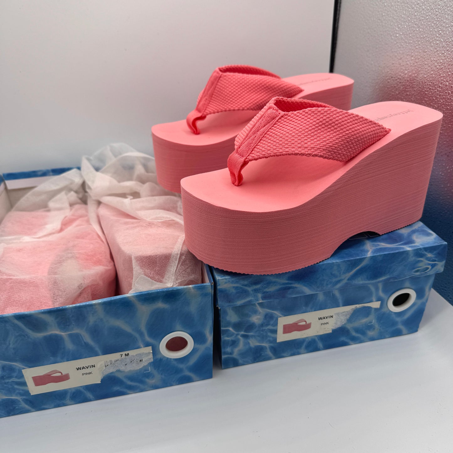 Jeffrey Campbell BUNDLE (2 Pairs) Wavin Platform Sandals Pink