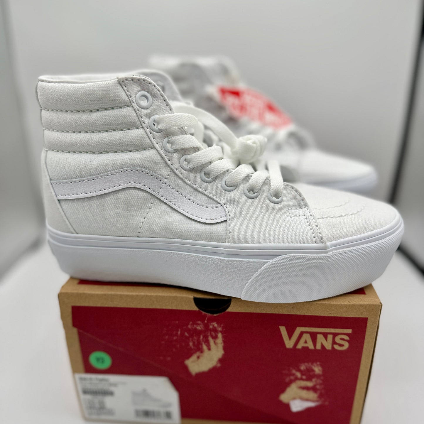 Vans Sk8 Hi Platform Sneakers all true white high top skate shoes unisex NEW