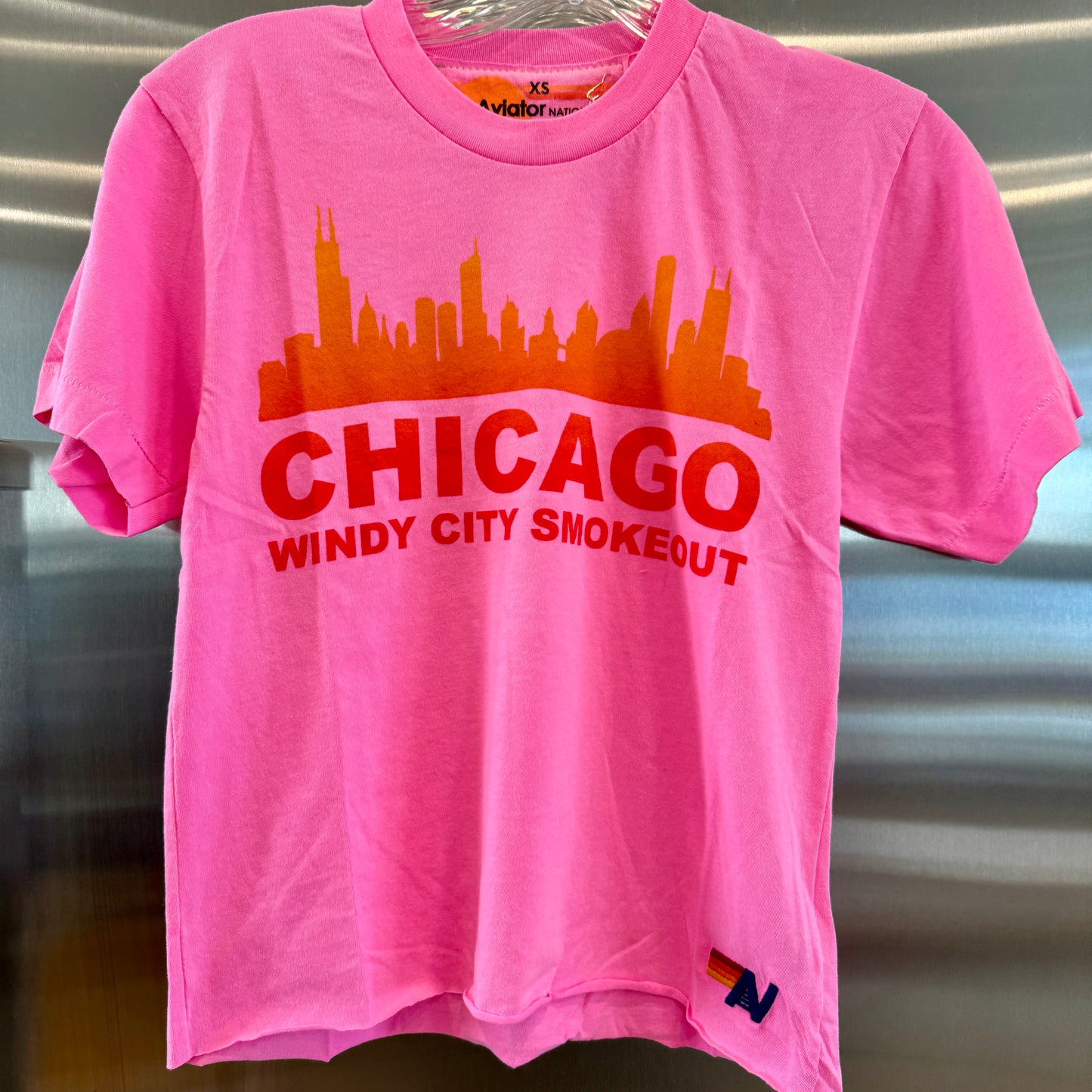 Aviator Nation Windy City Smokeout Festival Neon Pink Crop Top Chicago