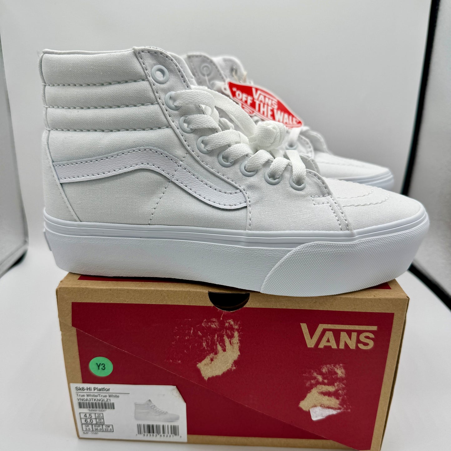 Vans Sk8 Hi Platform Sneakers all true white high top skate shoes unisex NEW