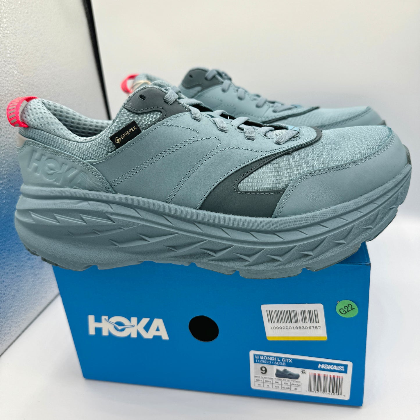 Hoka Bondi L Leather GTX GoreTex U Unisex , Stone Goblin Blue Cushioned Shoes