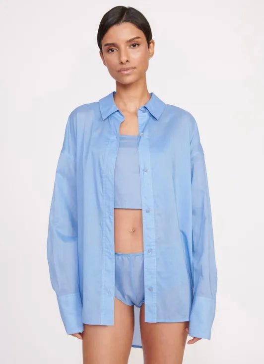 Staud Chamomile Shirt in Azure Blue