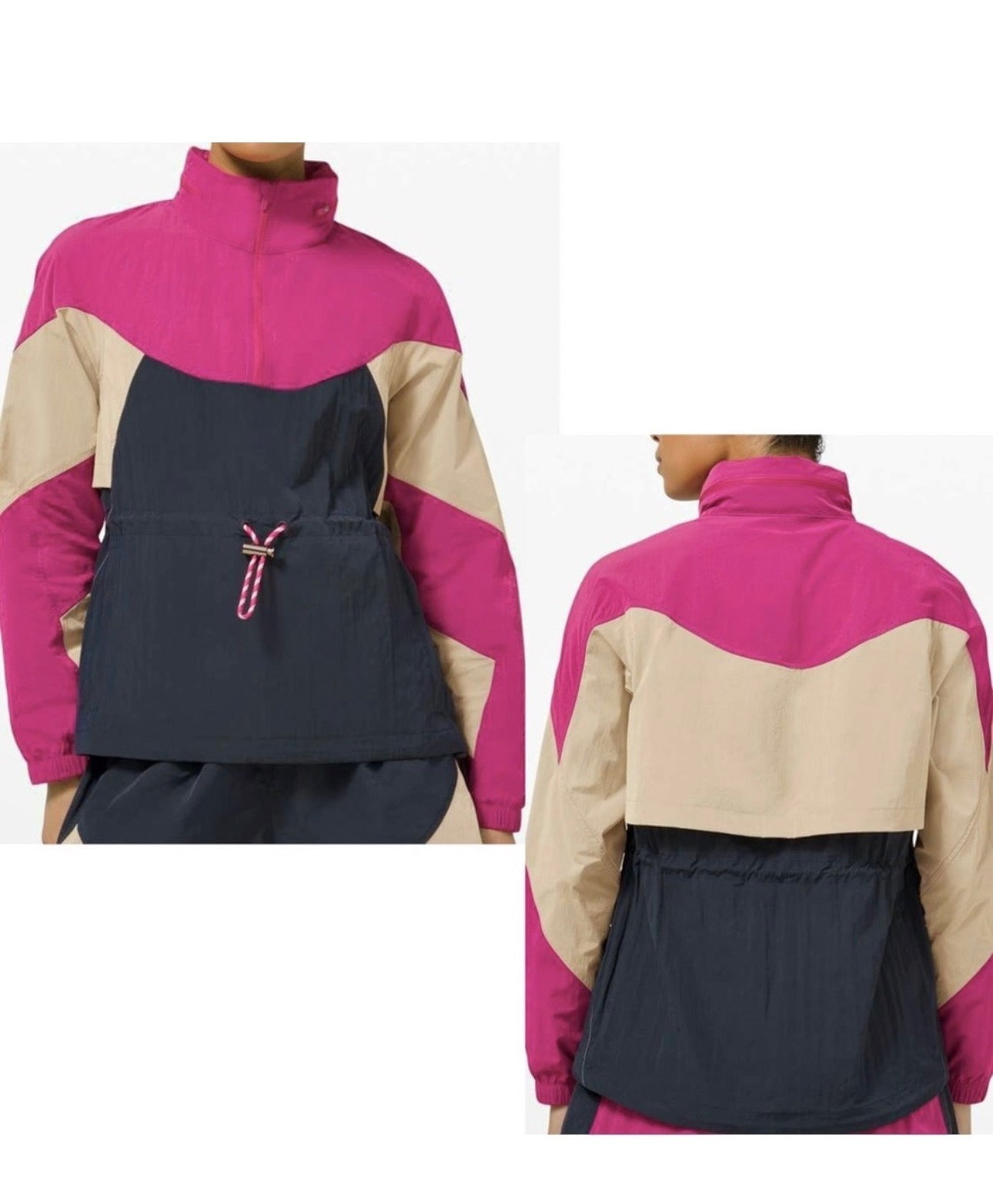Lululemon Evergreen Anorak Jacket - New with Defect , Ripened Raspberry / Cafe Au Lait / Navy