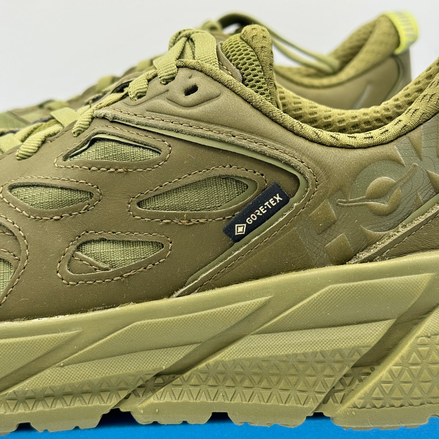 Hoka Clifton Leather Gore-Tex Waterproof Unisex Green Khaki Olive AGMS