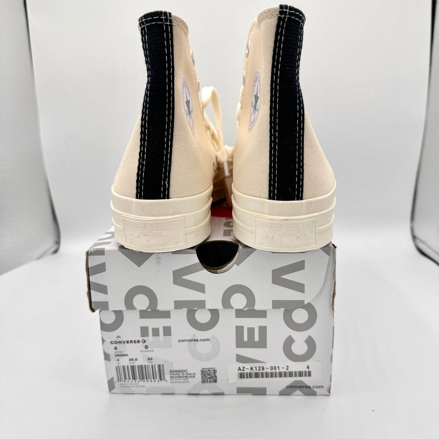Commes Des Garçons CDG Play Converse High Top Chuck 70 Heart Sneaker
