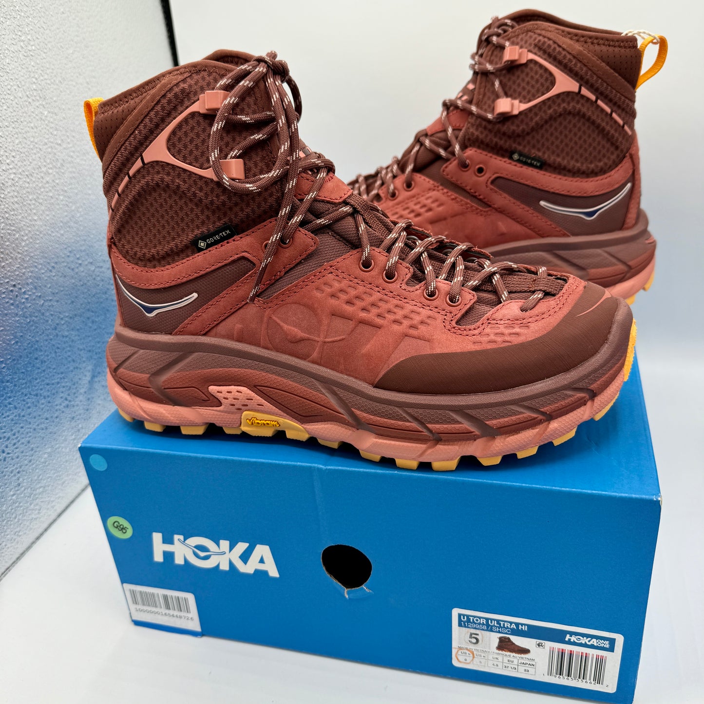 Hoka Tor Ultra Hi Hiker in Red Spice / Hot Sauce Hiking Boots Unisex