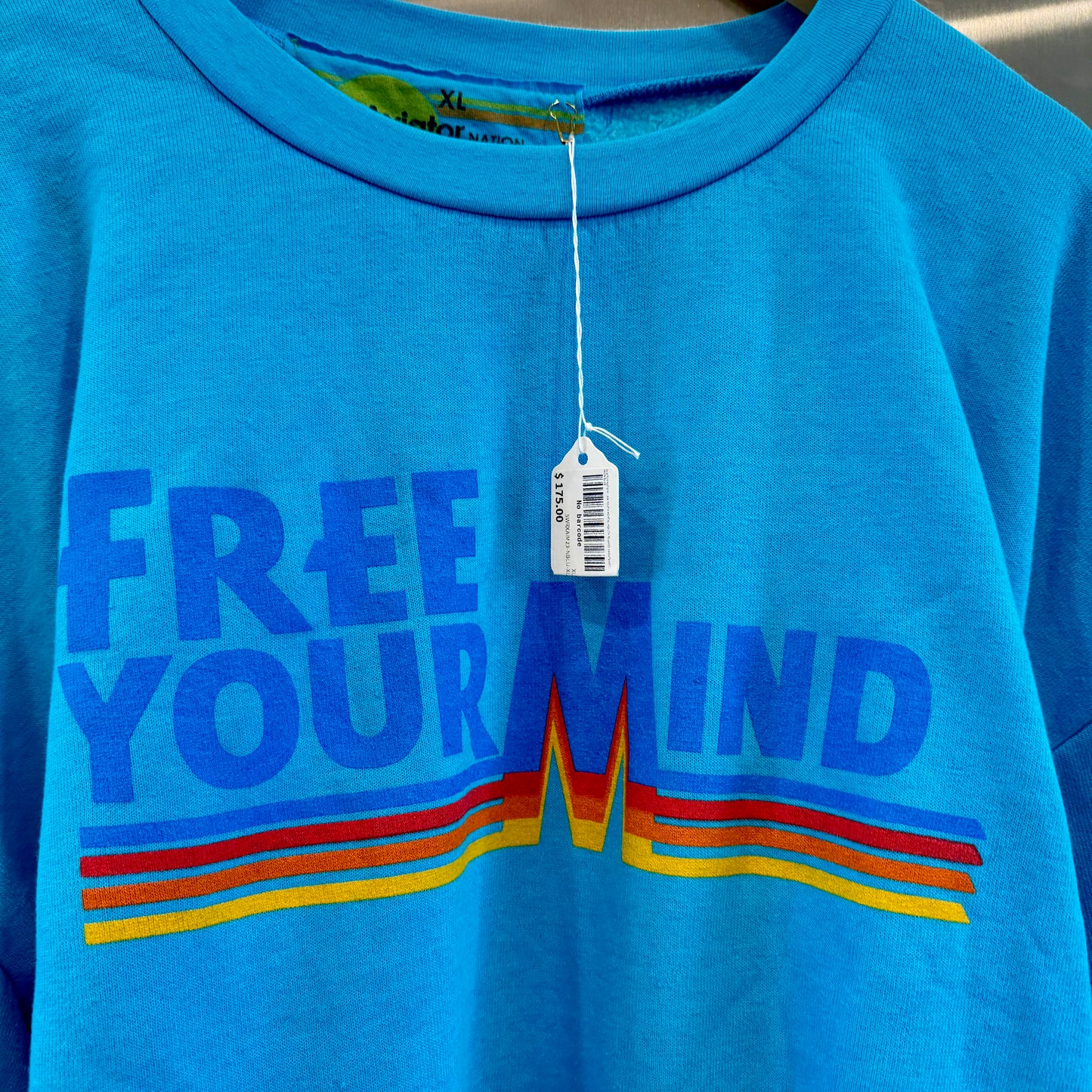 Aviator Nation Free Your Mind Unisex Blue Crewneck Sweatshirt Collab x Aim Youth Mental Health