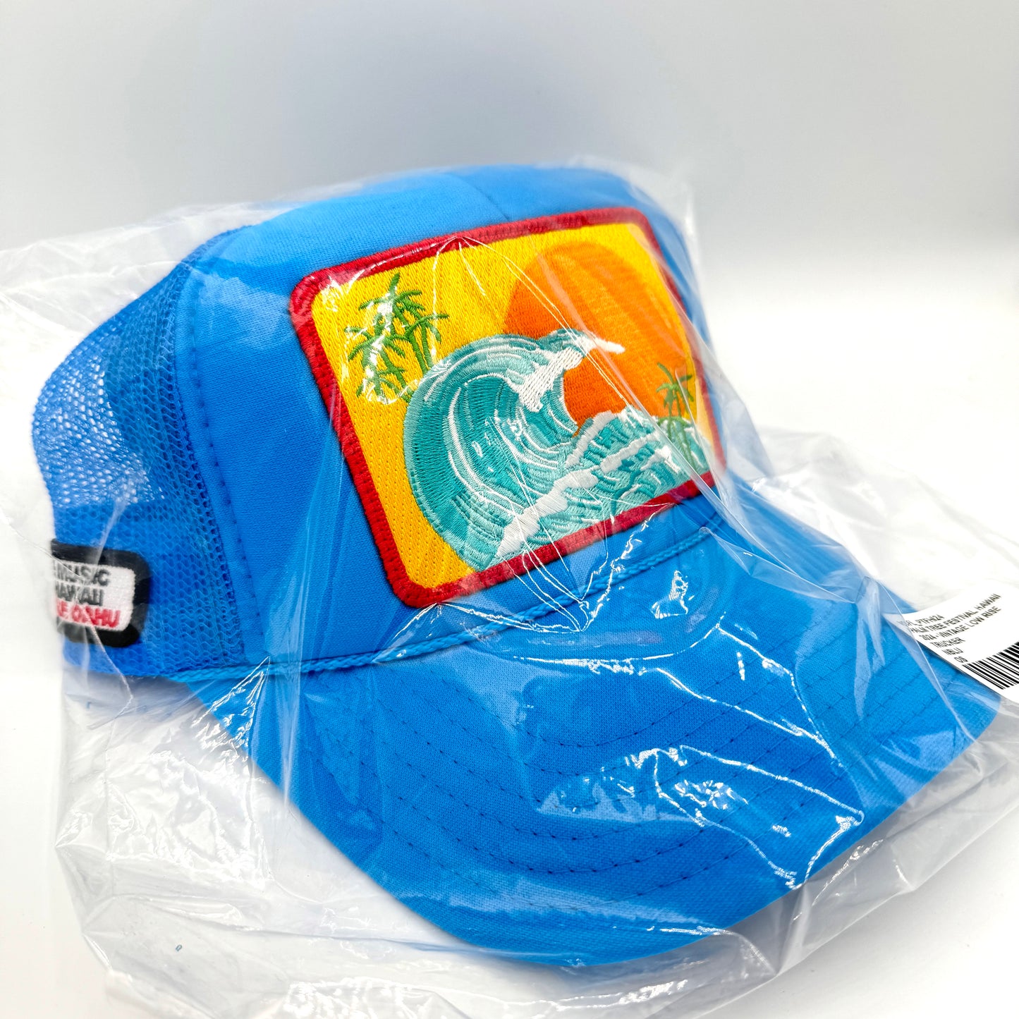 Aviator Nation Palm Tree Festival Hawaii 2024 Blue Trucker Cap Embroidered