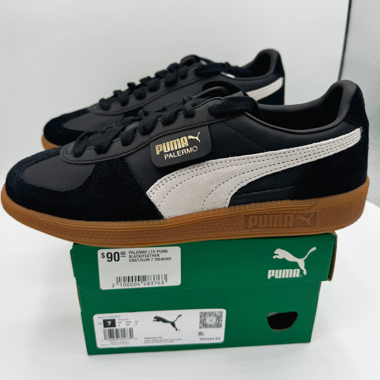 Puma Palermo Leather LTH Black / feather grey / gum sneakers brand new