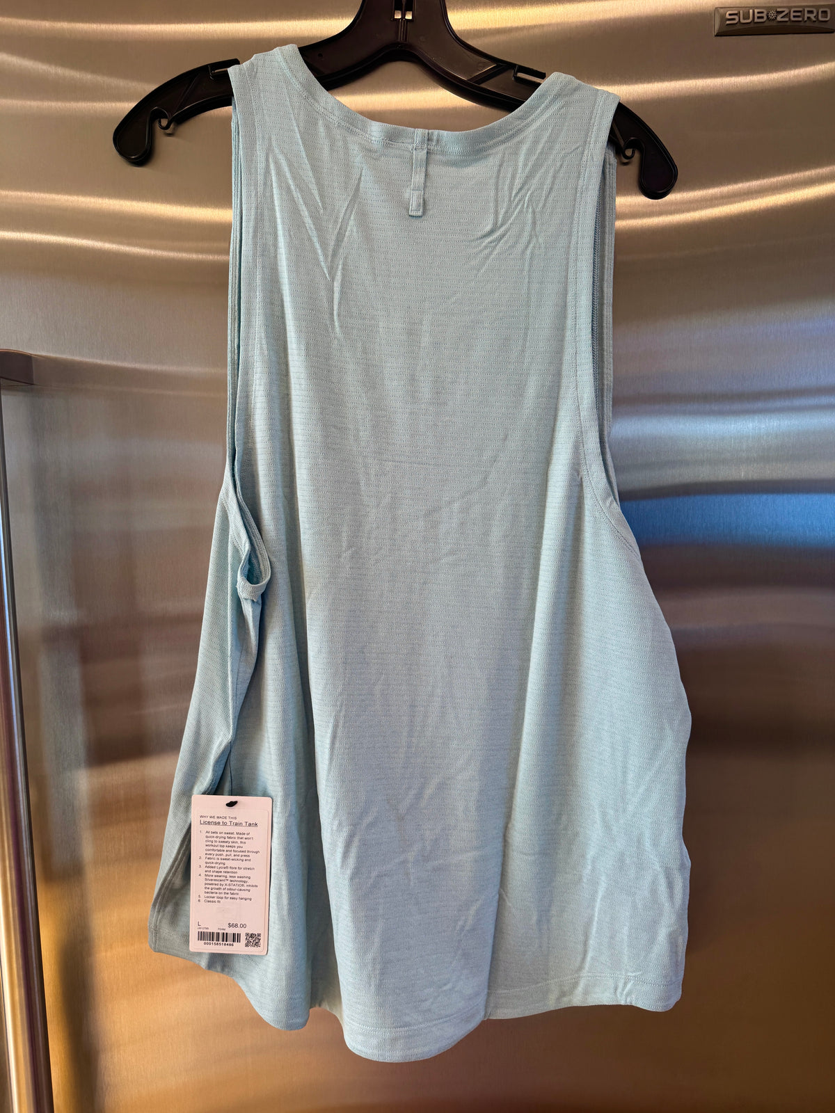 Lululemon License to Train Top , Mens Tank Top in Foam Cloud Blue