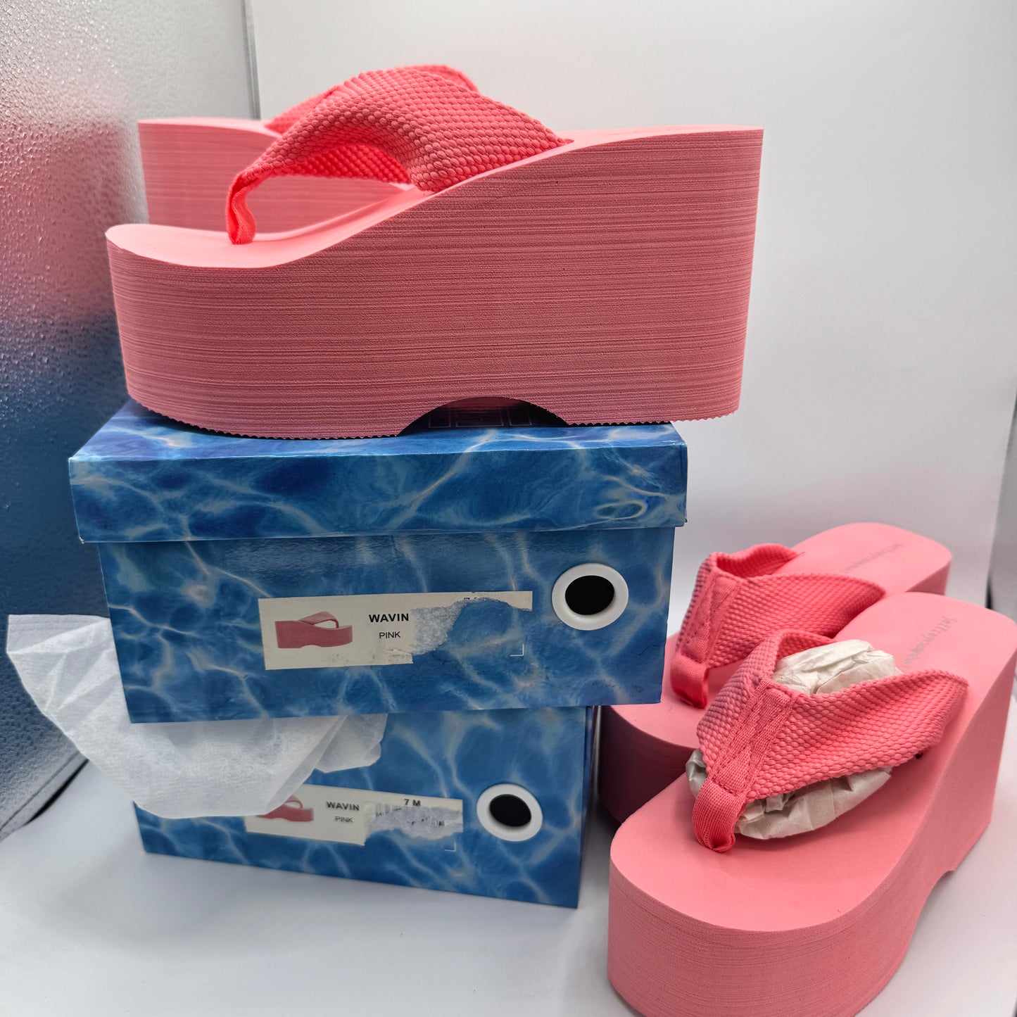 Jeffrey Campbell BUNDLE (2 Pairs) Wavin Platform Sandals Pink