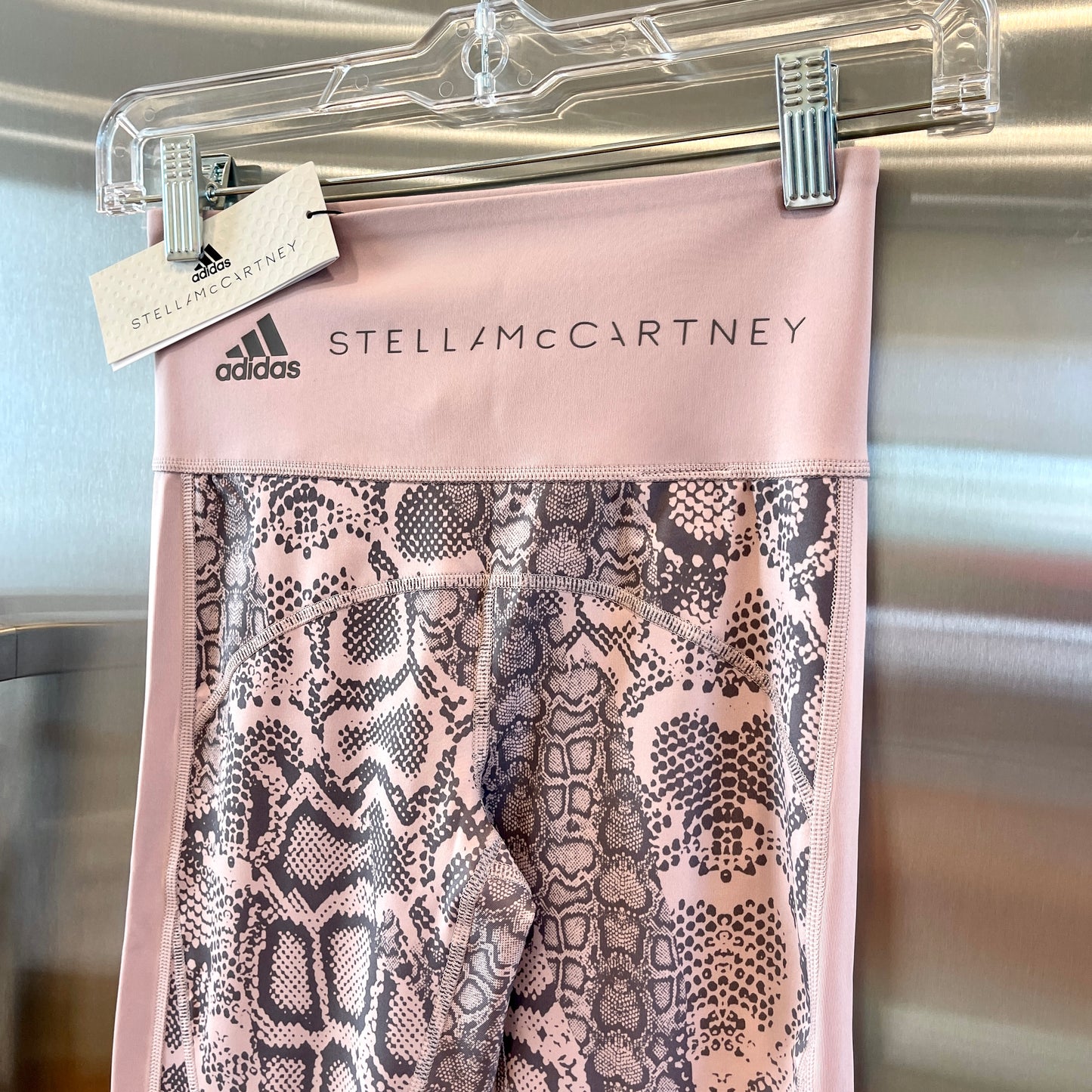 Stella McCartney Adidas Train BT Athletic Leggings in Mauve Tan Snake Brown