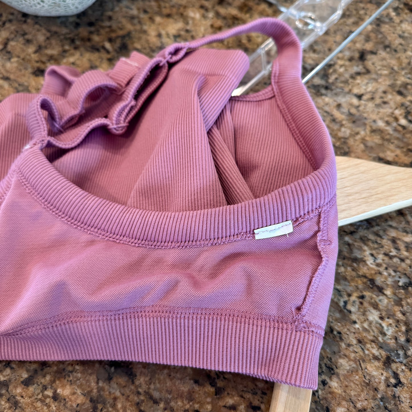 Alo Matching Set- Match Point Shorts and Seamless Ribbed Favorite Full Length Bra Tank Top in Pink Wild Rose