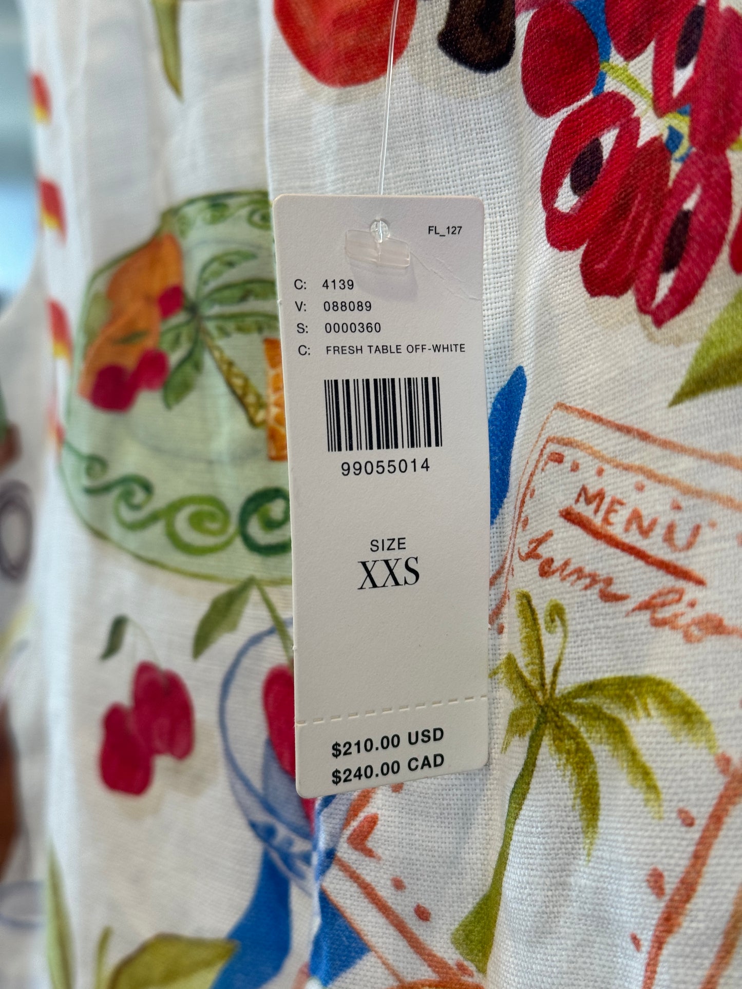 Farm Rio Linen Mini Dress in Fresh Table Multicolor