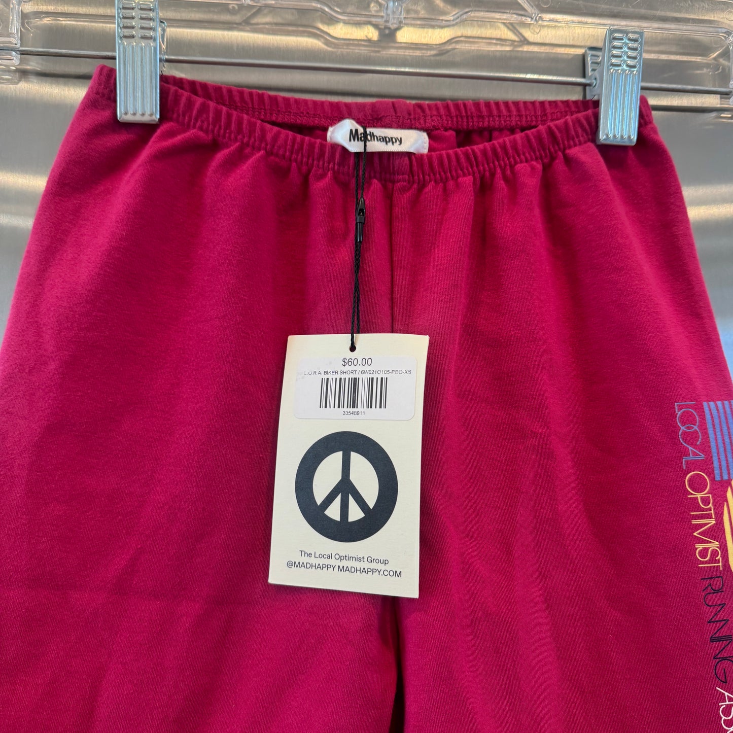 MadHappy Local Optimist Run Club Biker Shorts in Magenta Peony