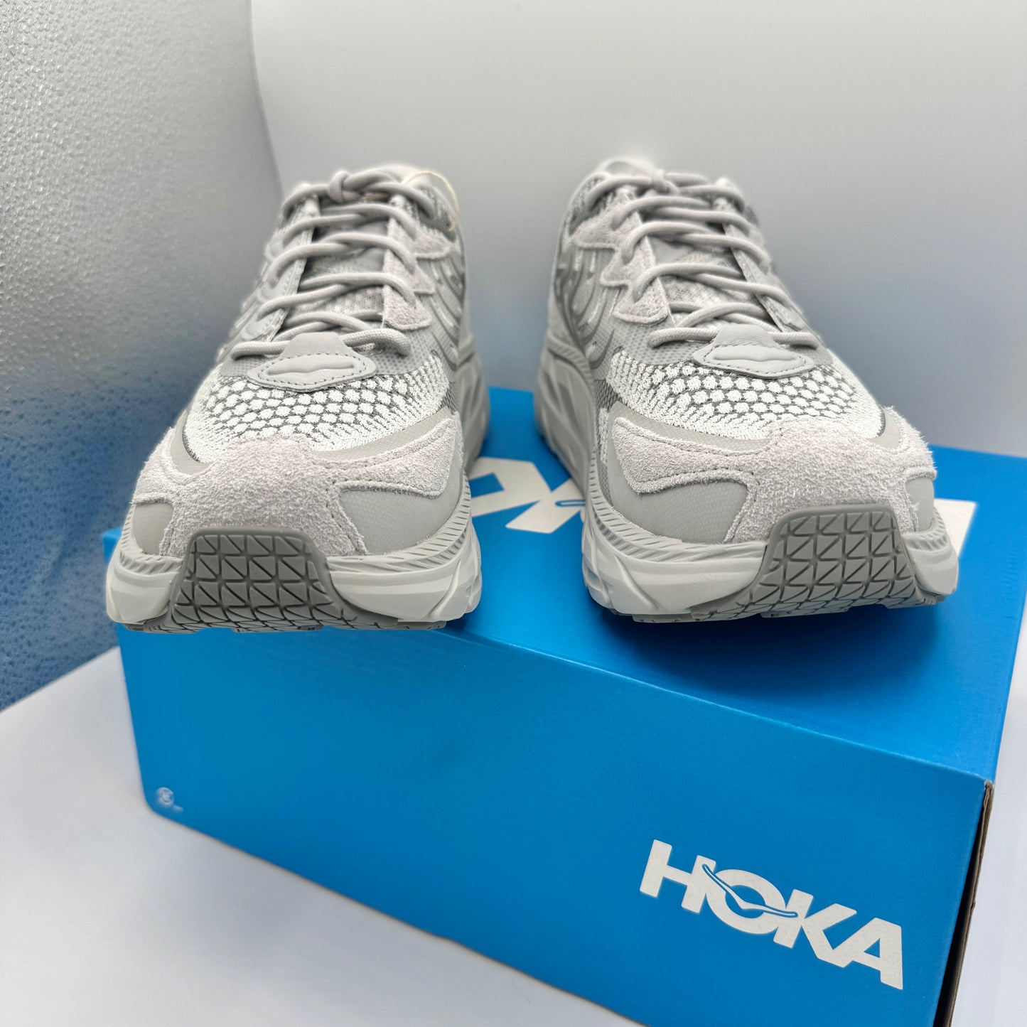 Hoka Clifton LS Grey Unisex in Stardust / Galactic Grey