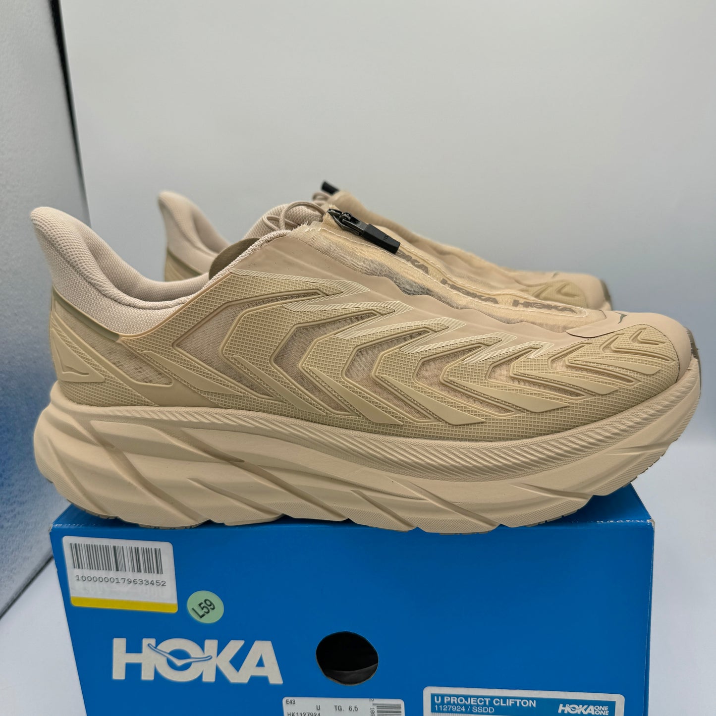 Hoka Project Clifton Beige Shifting Sands Dune SSDD Unisex Sneakers Shoes