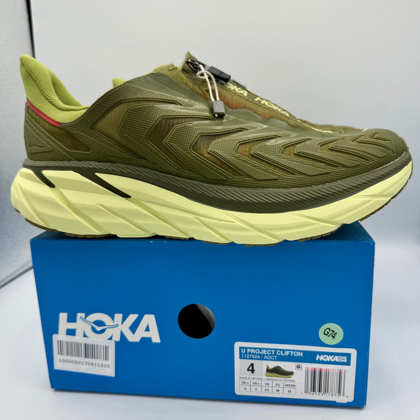 Hoka Project Clifton Avocado Dark Citron Unisex Shoes ADCT Olive Green