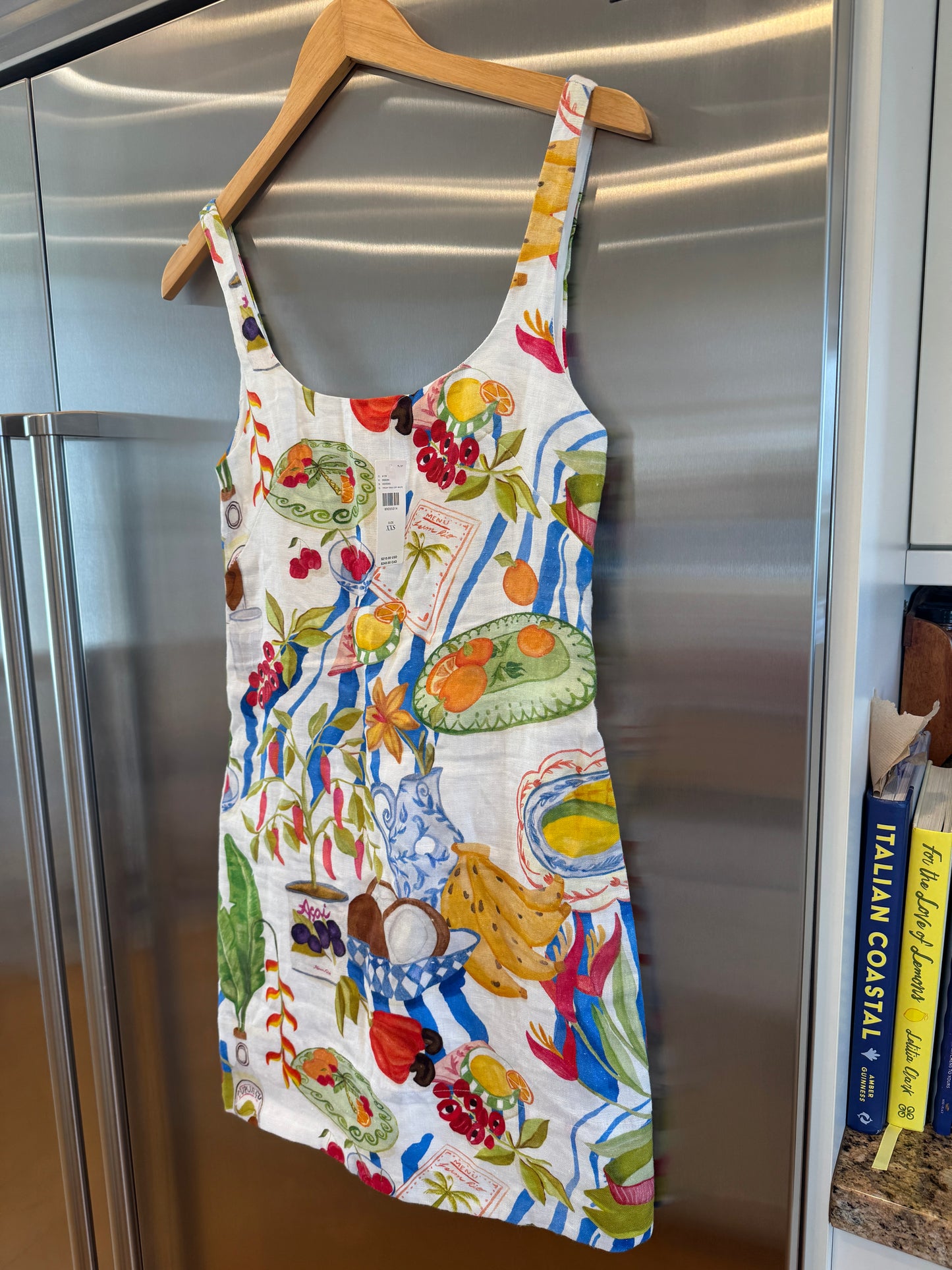 Farm Rio Linen Mini Dress in Fresh Table Multicolor