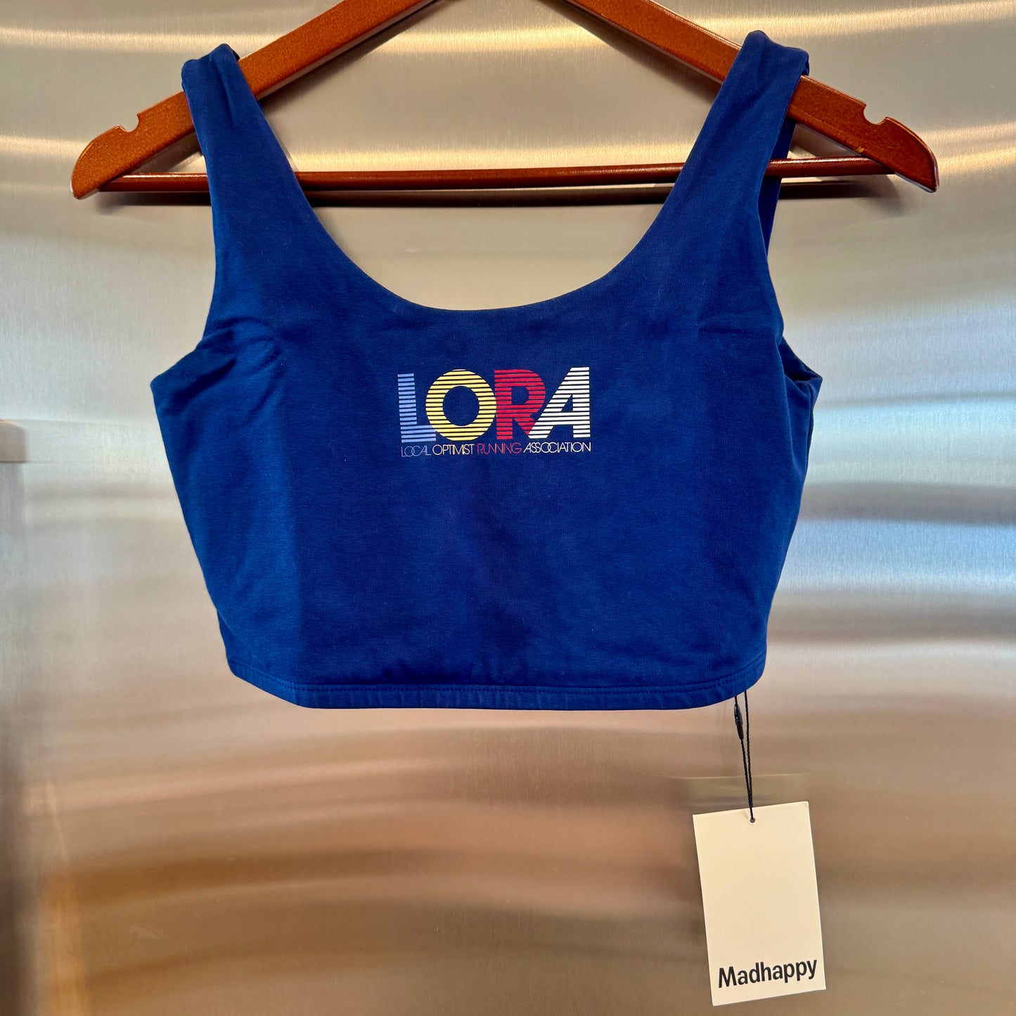 MadHappy Local Optimist Run Club Top Biker Athletic Tank in Starry Blue Navy