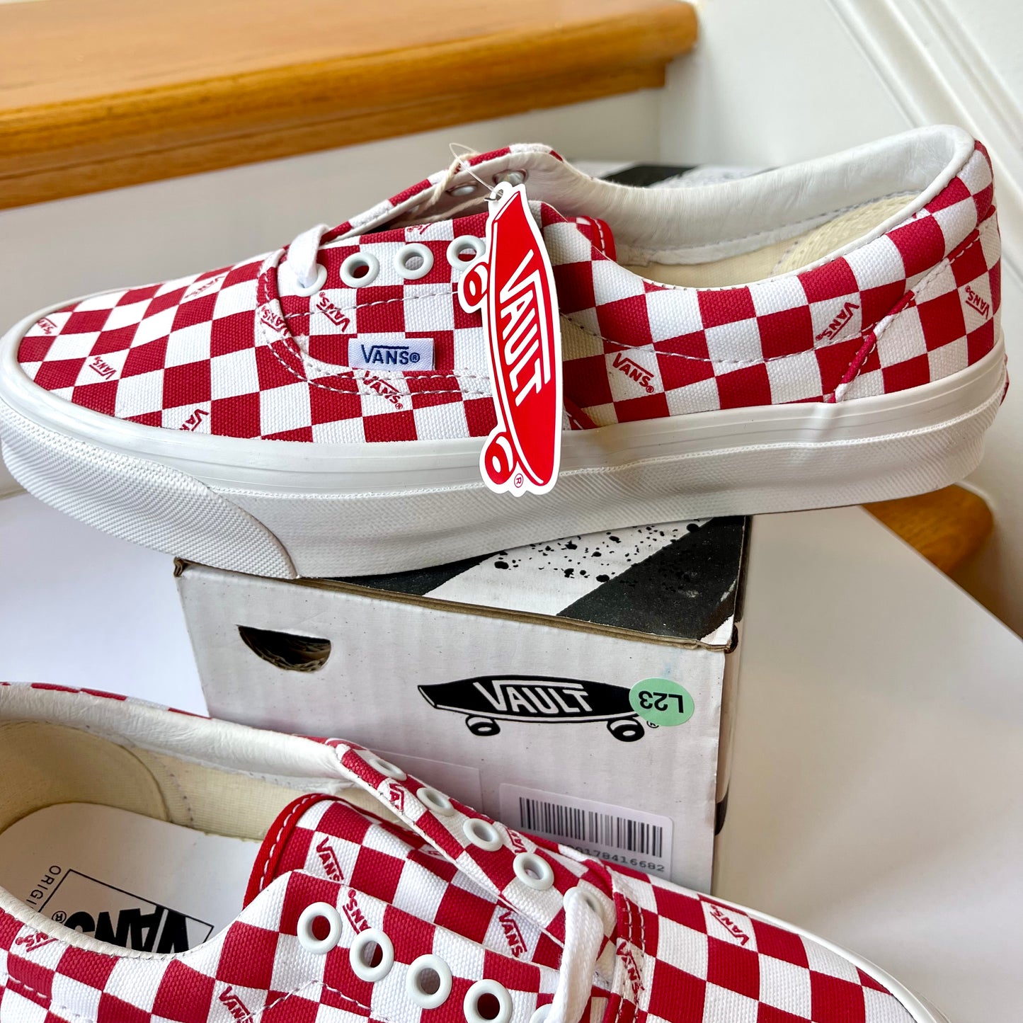 Vans OG Era LX Lace Up Sneakers in red logo checkerboard classic sneakers