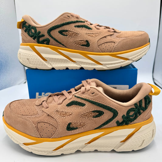Hoka Clifton L Embroidery UNISEX Shoes Leather brown Mountain View