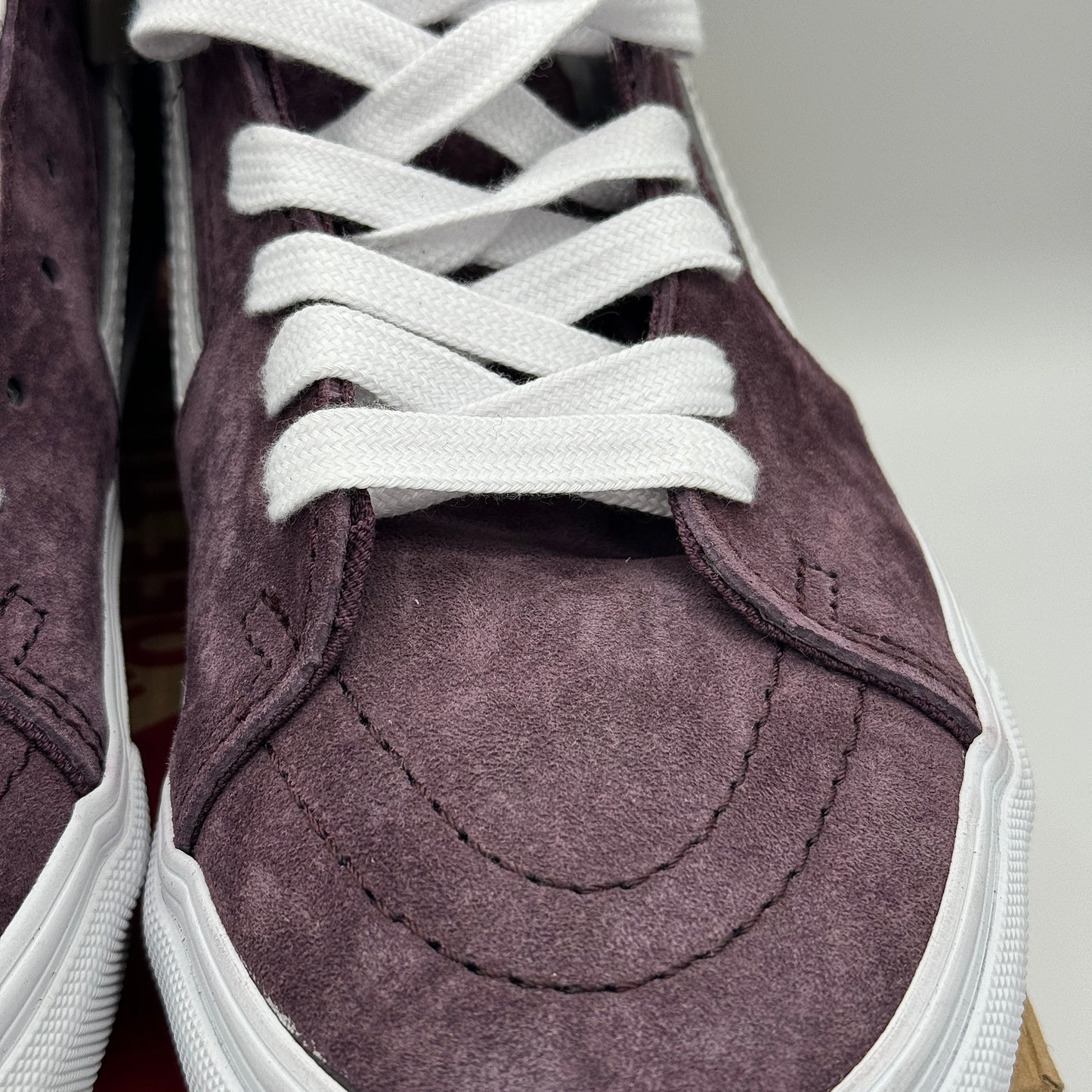 Vans Sk8 Hi Pig Suede Wine Tasting Dark Purple Skate Sneakers High Tops