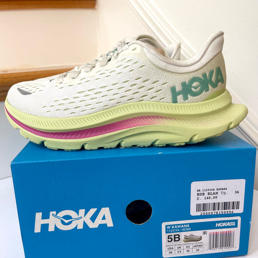 Hoka Kawana Womens Running Shoes in Blanc de Blanc / Butterfly — RARE