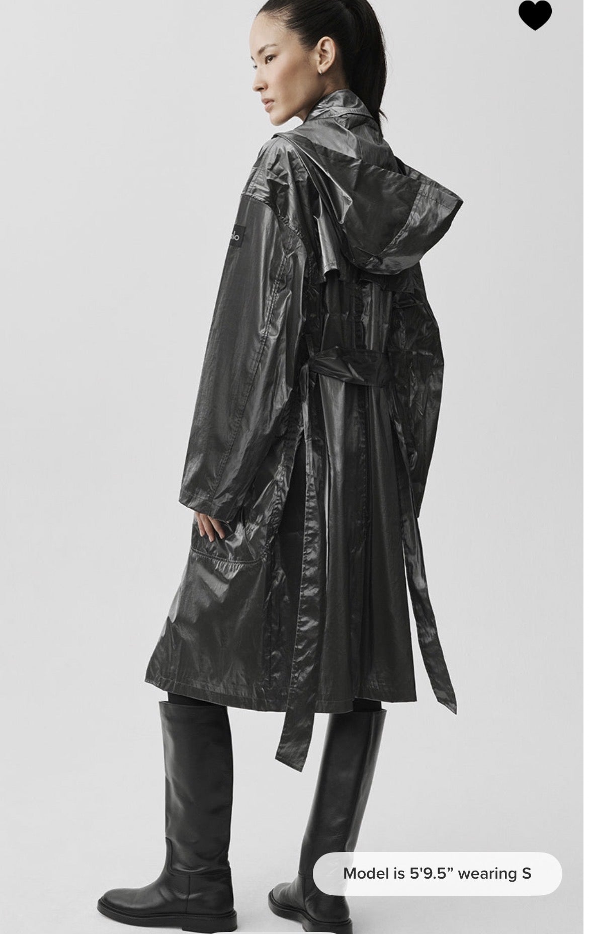 Alo Yoga Metallic Break Line Trench Jacket - Silver , Rain Resistant