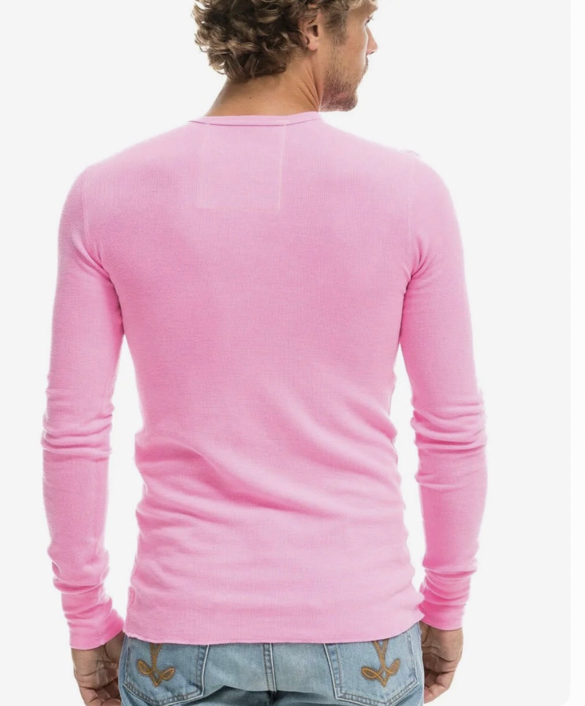 Aviator Nation Thermal Shirt with Venice Logo Neon Pink Unisex