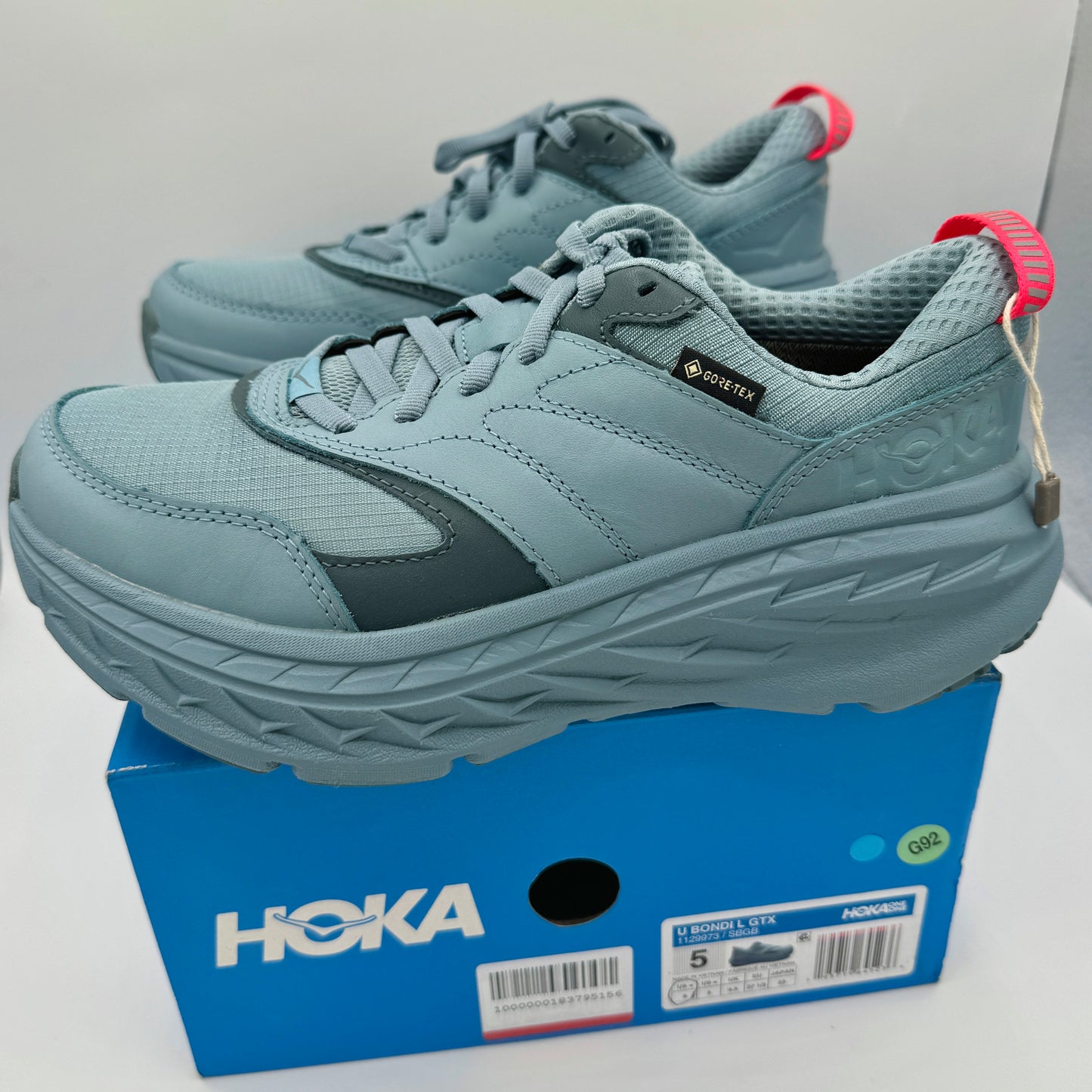 Hoka Bondi L Leather GTX GoreTex U Unisex , Stone Goblin Blue Cushioned Shoes