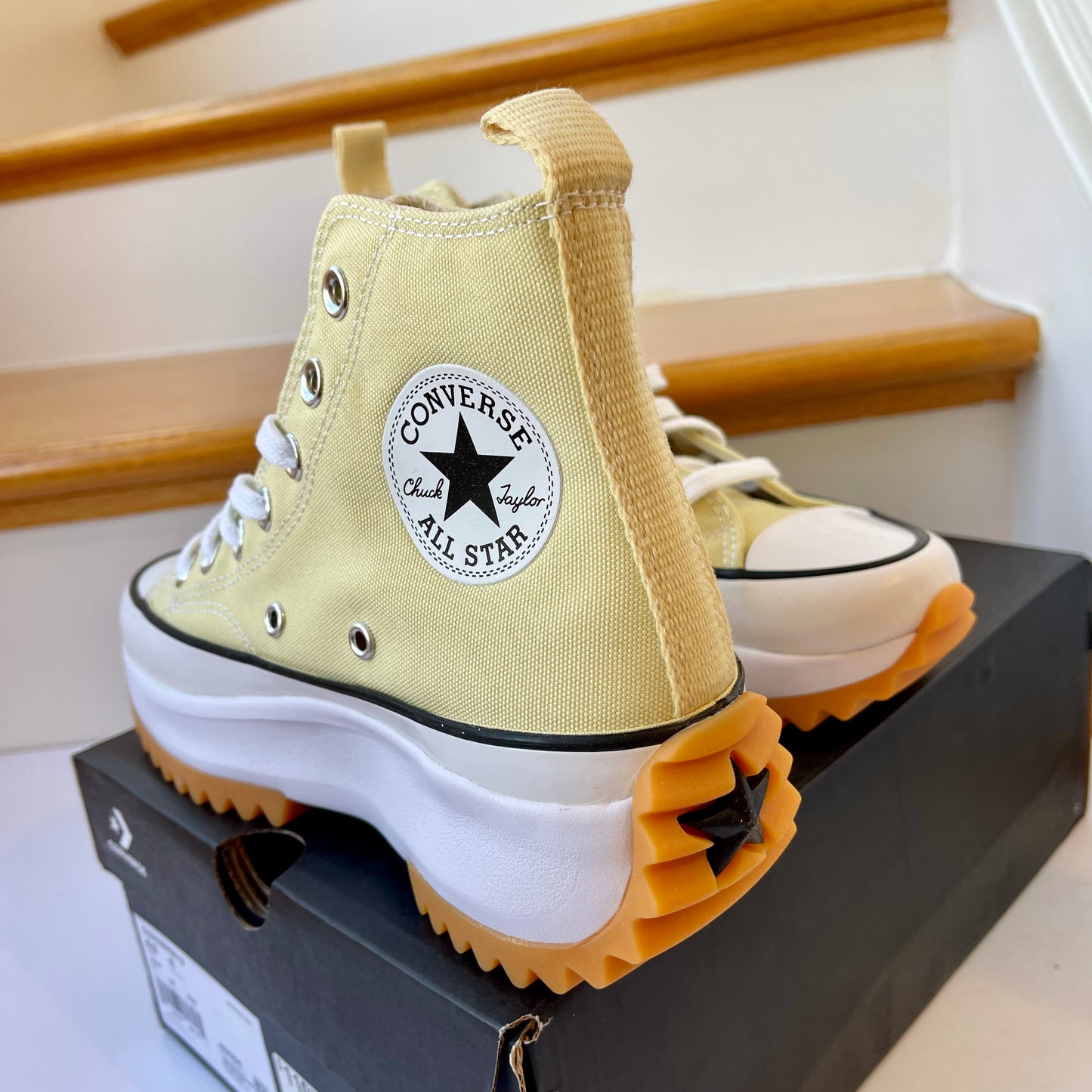 Converse Run Star Hike Platform in lemon drop , high top Chuck Taylor sneaker