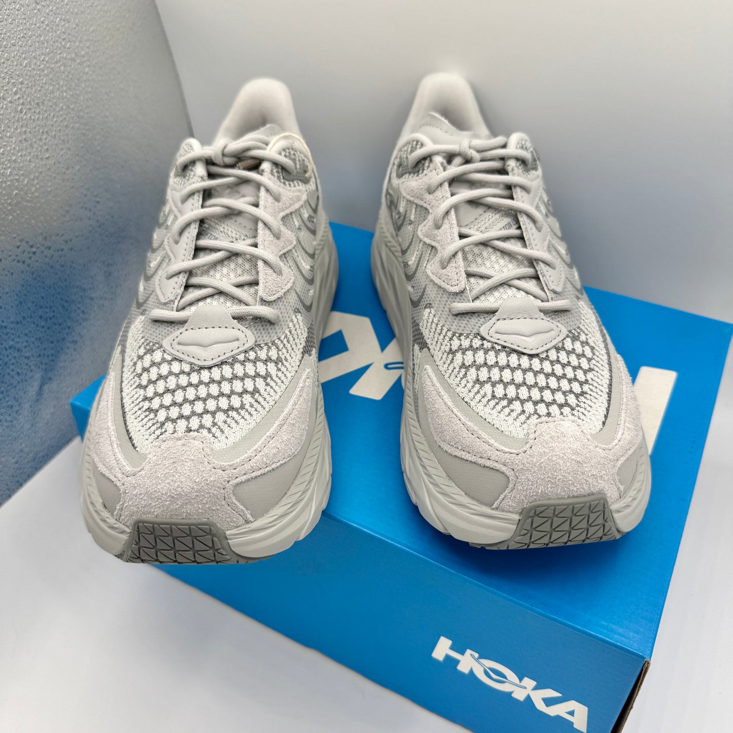 Hoka Clifton LS Grey Unisex in Stardust / Galactic Grey